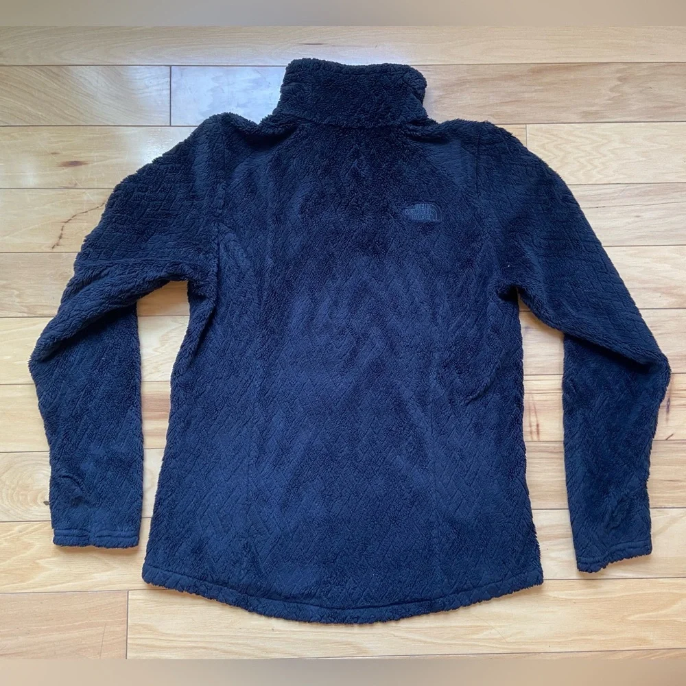 The North Face Sherpa Fleece Jacket Womens Sz S Black Full Zip High Pile Teddy